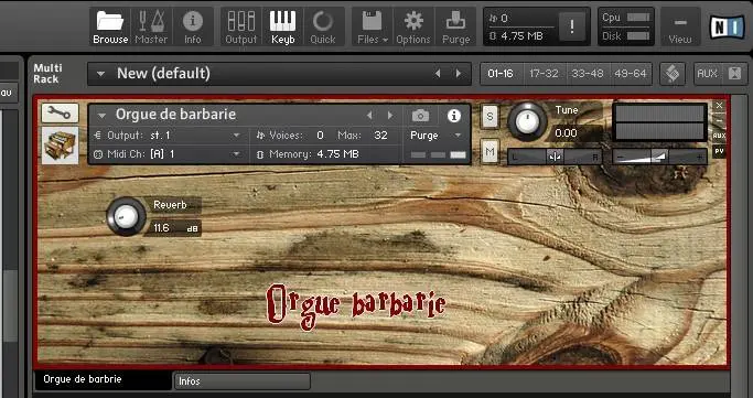 Orgue Barbarie – Free NI Kontakt organ by Rossignol Studio