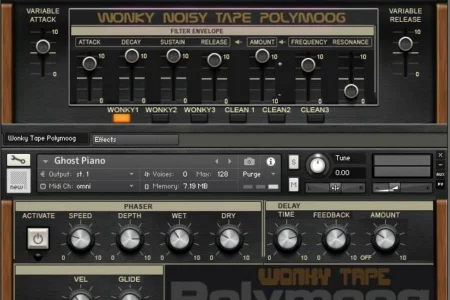Featured image for “Wonky Tape Polymoog – free Kontakt instrument by Synth Magic”
