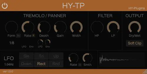 Free tremolo/panner plugin by HY Plugins