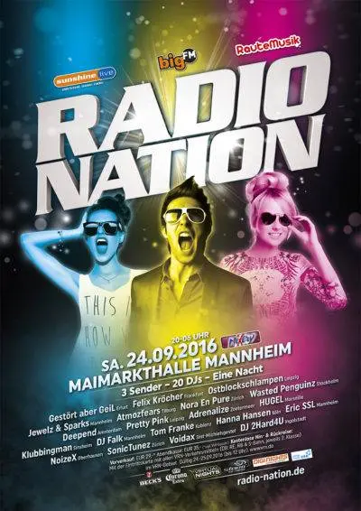 Radio Nation 2016 – 3 Stations – 20 DJs – The Preview