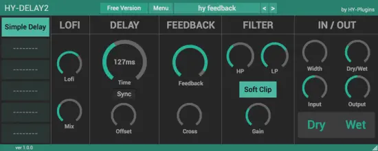 HY Delay2 (free version) by HY Plugins