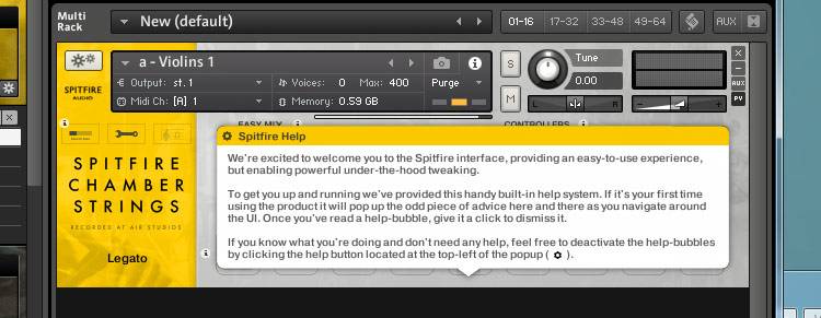 Spitfire Chamber Strings GUI