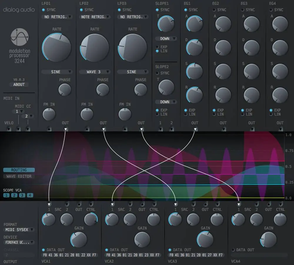 Dialog Audio released Modulation Processor 3244 (synchronise and modulate hardware synth parameters)