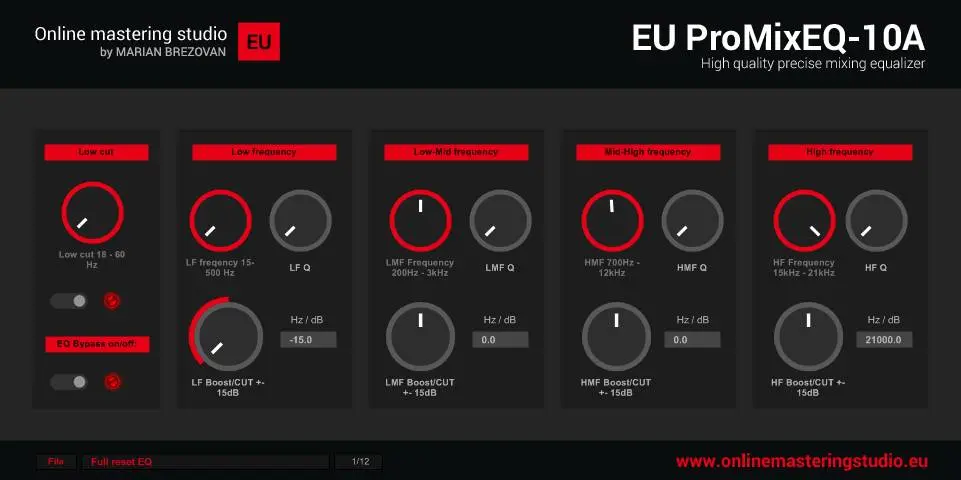 EU ProMixEQ 10A – Free EQ by Onlinemasteringstudio.eu