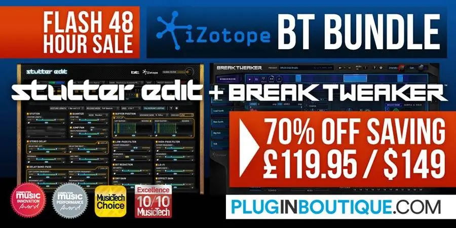 Deal: iZotope BreakTweaker & Stutter Edit + FREE Mobius Filter (149USD)