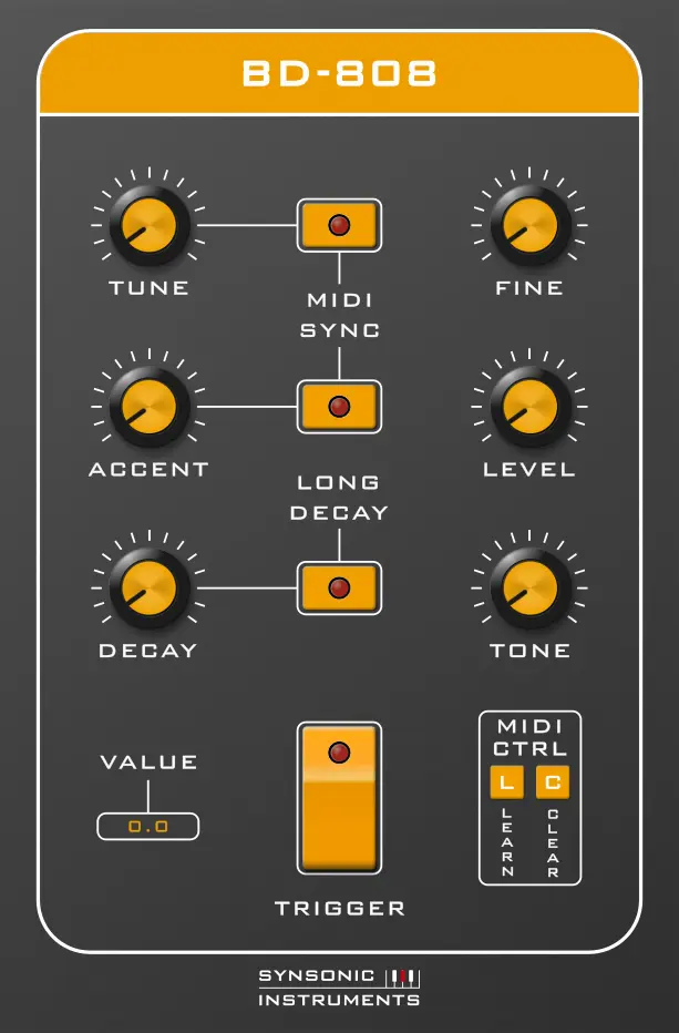 Synsonic Instruments BD 808 – Free drum plugin