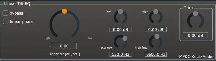 Tilt EQ – Free VST plugin by Matthias Kock
