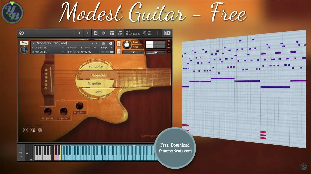 Yummy Beats releases free Kontakt instrument Modest Guitar