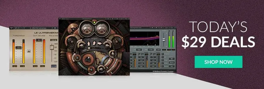 Waves C4 Multiband Compressor, Butch Vig Vocals and L2 Ultramaximizer for just 29$ each