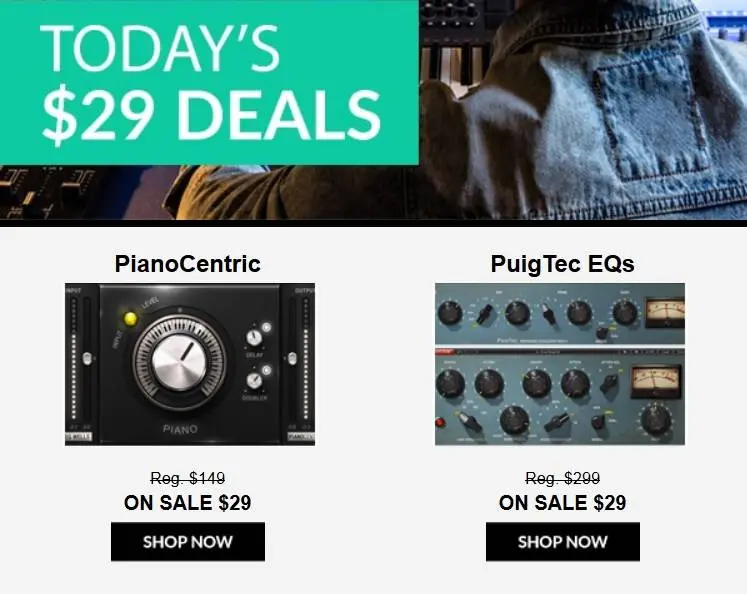Waves PianoCentric and PuigTec EQs for just 29$ each