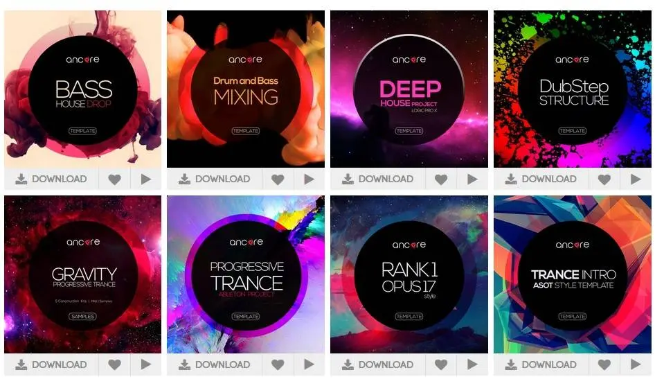 Free EDM, House and Trance templates by Ancore Sounds