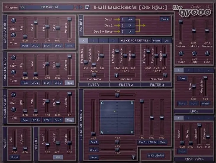 The qyooo – Free analog synthesizer by Full Bucket Music