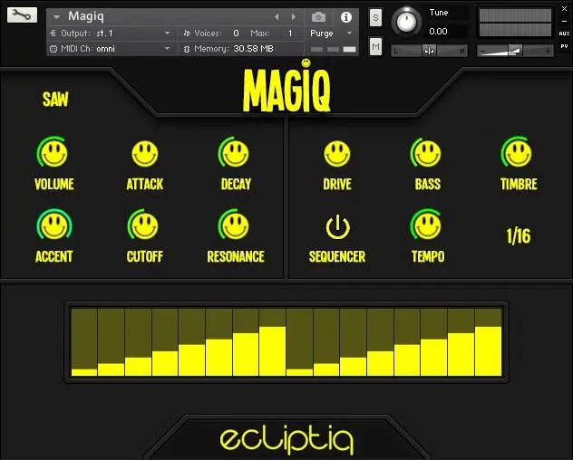Ecliptiq Audio releases free Kontakt instrument 303 emulator Magiq