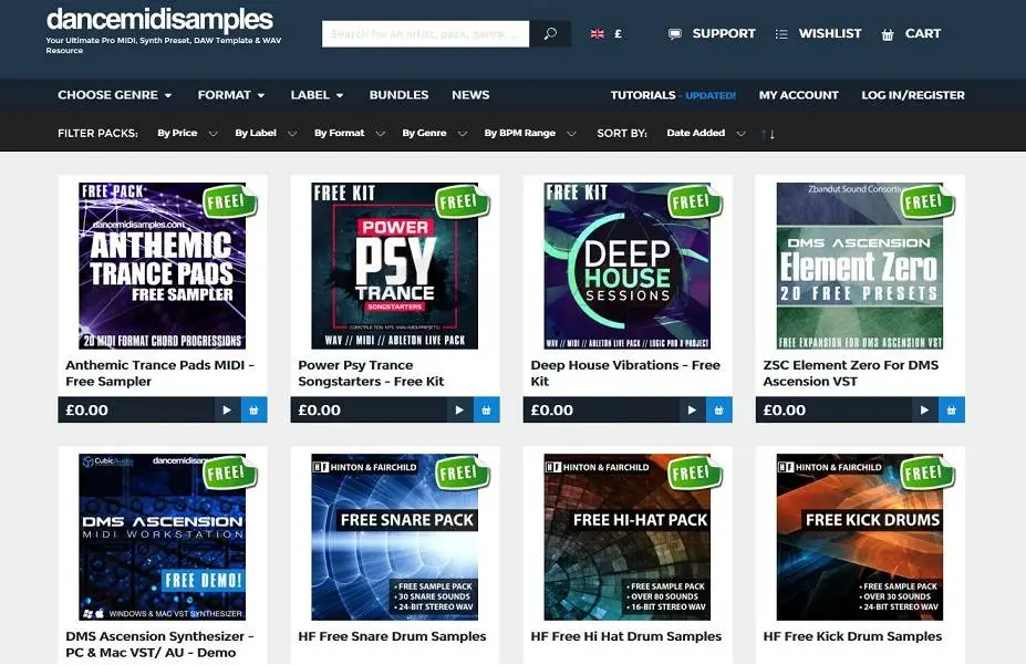 New Free packs by Dance MIDI Samples
