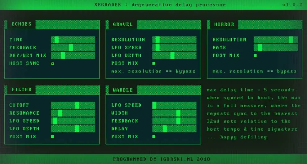 igorski releases free delay plugin Regrader