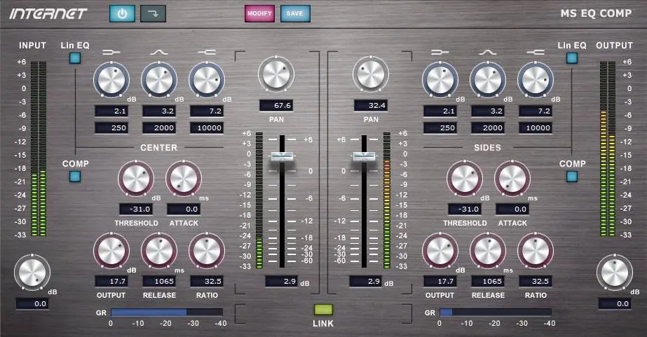 MS EQ Comp – Free VST plugin by INTERNET Co
