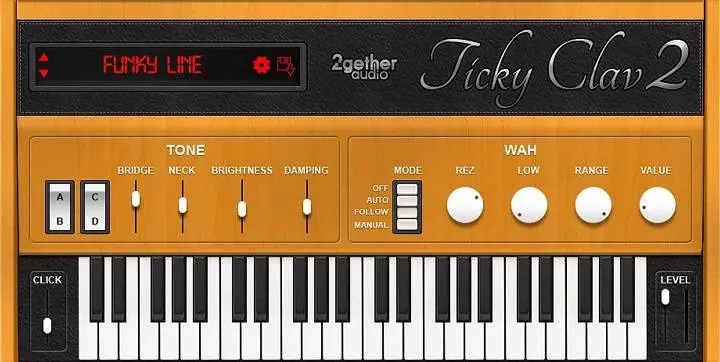 2getheraudio released Ticky Clav 2 – free virtual instrument based off the popular modeled Clavinet plugin from Big Tick Audio