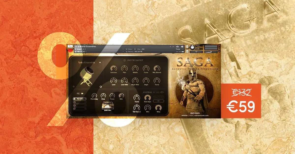 Deal: Saga – Acoustic Trailer Percussion by Red Room Audio 55% off