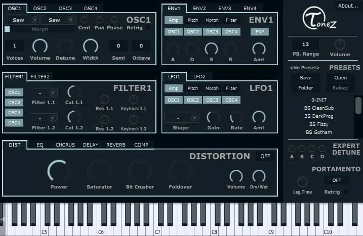 T0NIT0 RMX releases free EDM Synthesizer ToneZ