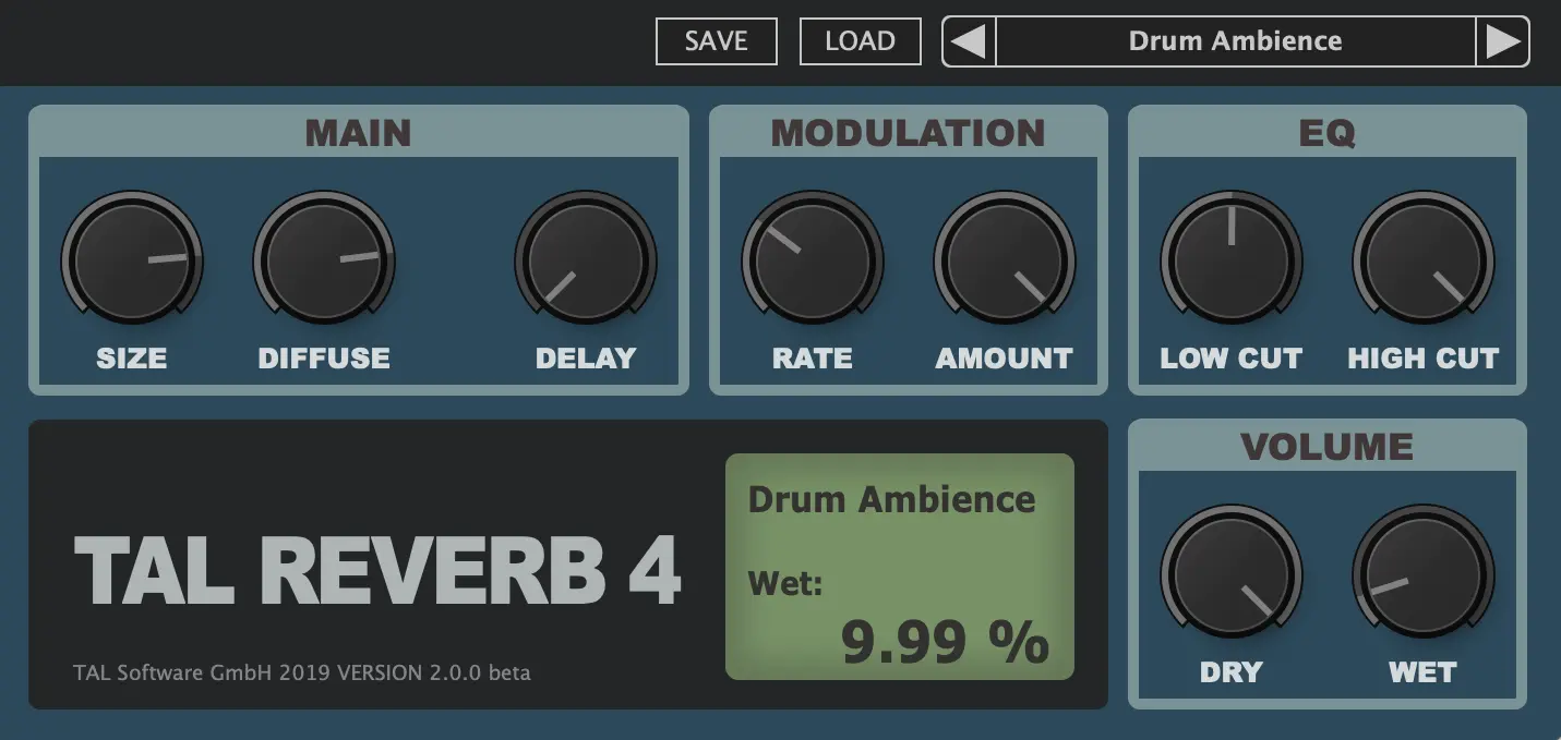 Togu audio line releases free reverb plugin TAL Reverb 4