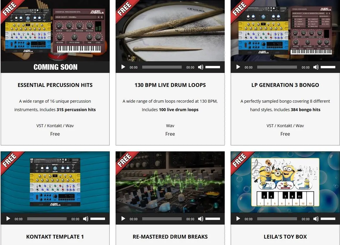 Free plugins, samples and loops by Audio Animals