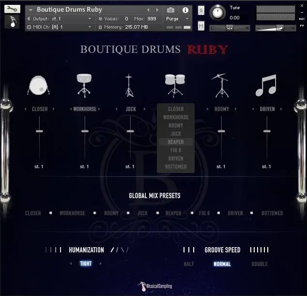 Musical Sampling released Boutique Drums – Ruby