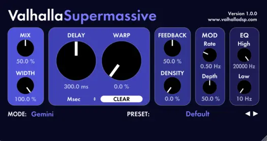 ValhallaSupermassive – Free delays and reverbs
