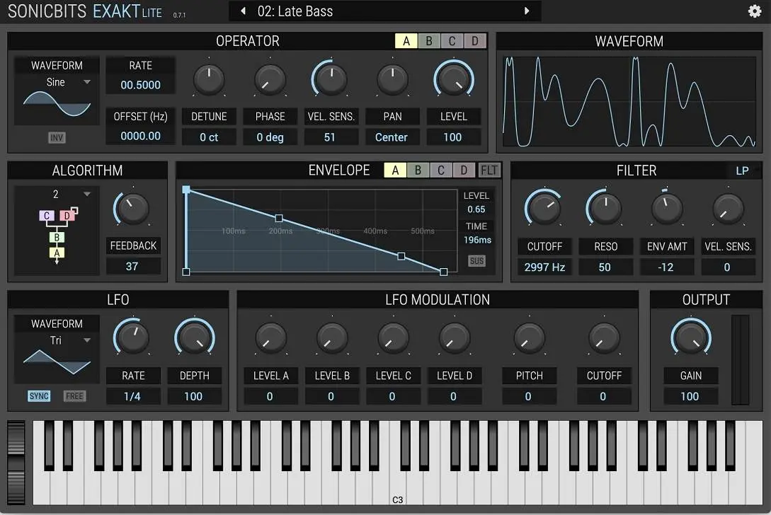 Sonicbits releases free synthesizer plugin Exakt Lite