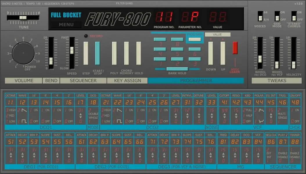 Full Bucket Music releases free synthesizer Fury 800