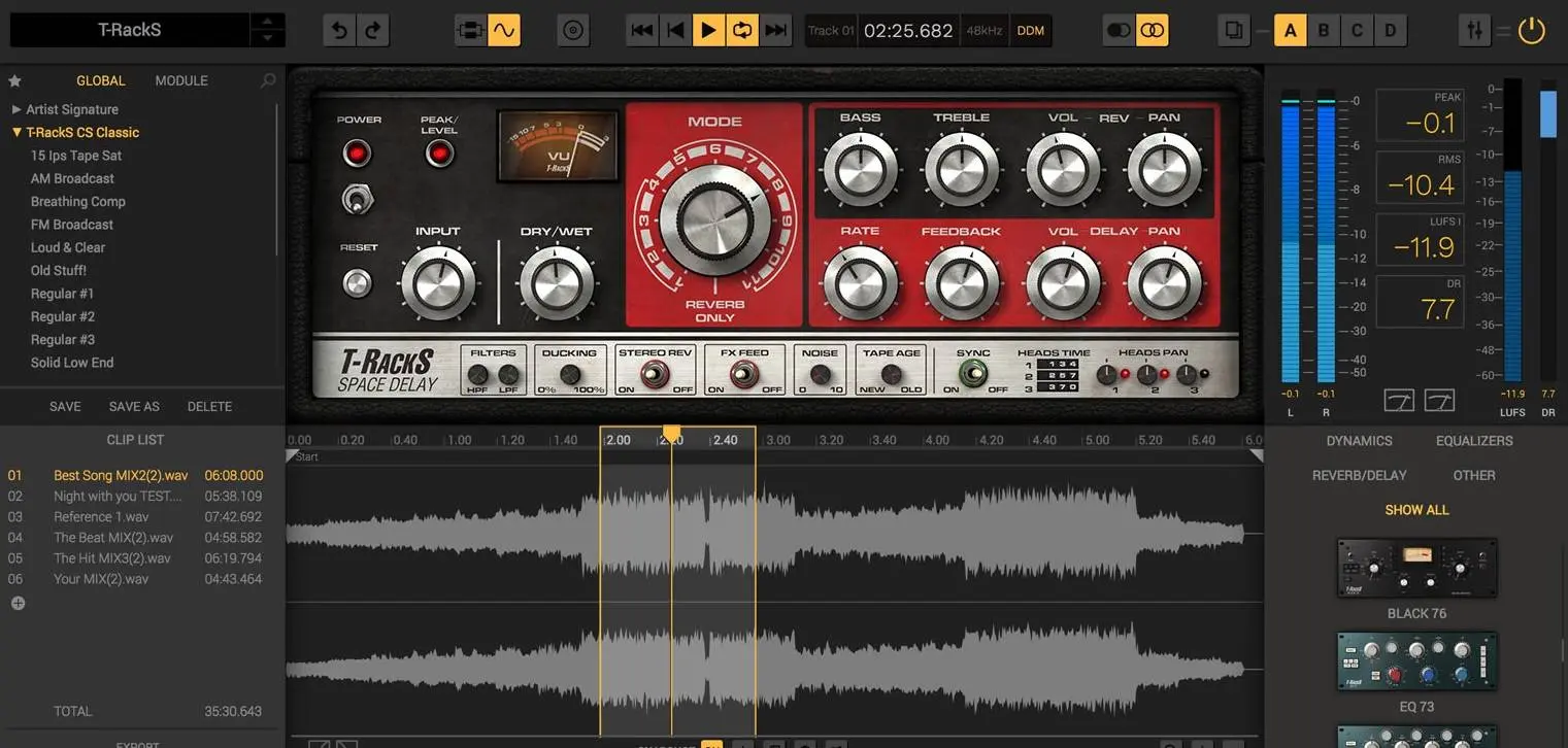 IK Multimedia released T RackS Space Delay