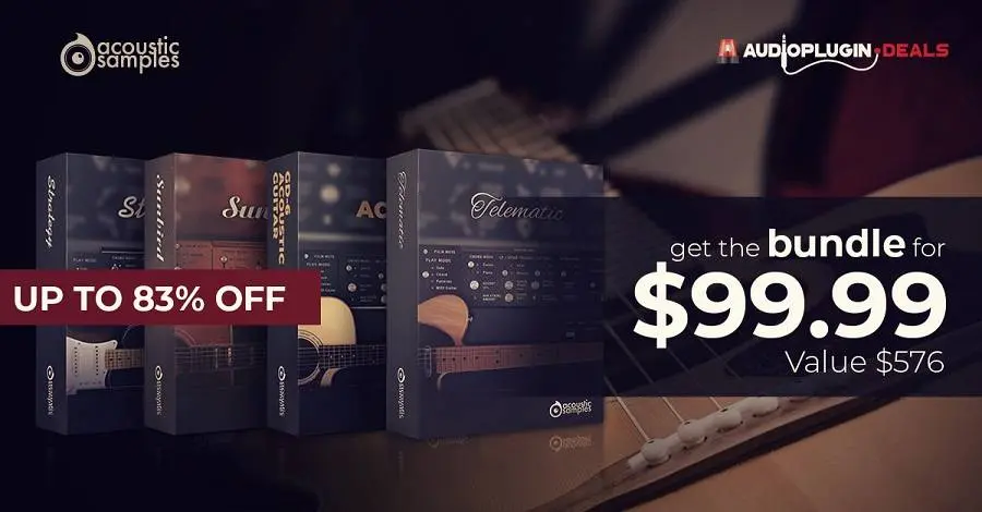 APD Black Friday DEAL 2: 83% Off AcousticSamples 4 in 1 Guitar Bundle