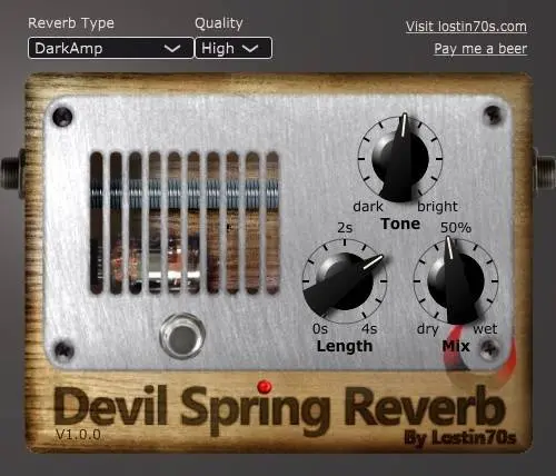 Devil Spring reverb – free plugin by Lostin 70s