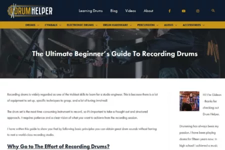 Featured image for “The Ultimate Beginner’s Guide To Recording Drums by Drumhelper”
