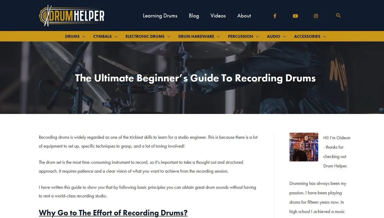 The Ultimate Beginner’s Guide To Recording Drums by Drumhelper