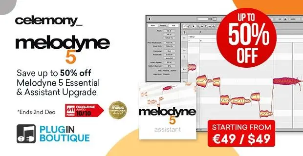 Celemony Melodyne 5 Essential & Assistant Upgrade Black Friday Sale