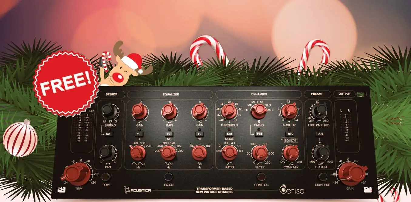 Christmas gift by Acustica Audio: Free Channelstrip Cerise