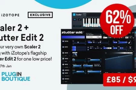 Featured image for “Plugin Boutique Scaler 2 + iZotope Stutter Edit 2 Bundle Sale (Exclusive)”