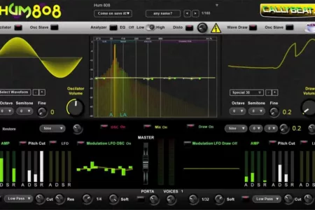 Featured image for “New bass synthesizer Hum808 for free by Callybeat”