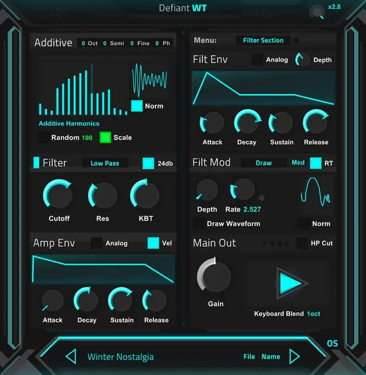 Defiant WT – Free Synthesizer with Wavetable by Ocean Swift