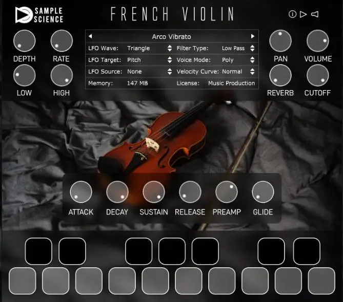 Free violin plugin by Sample Science