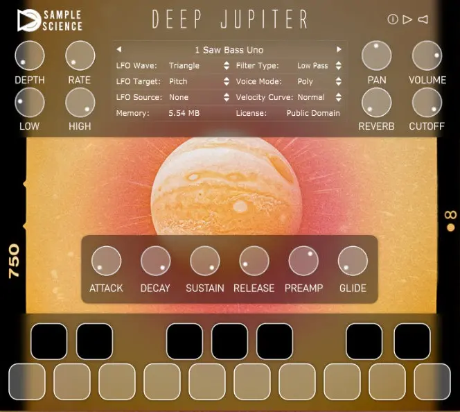 Deep Jupiter – Free bass synthesizer by SampleScience