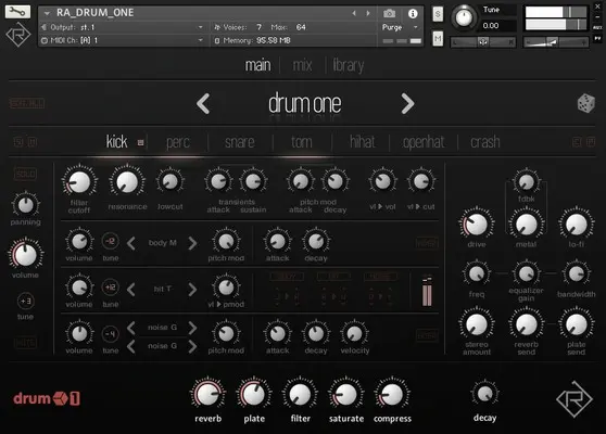 Rigid Audio releases Drum One, a free Kontakt instrument