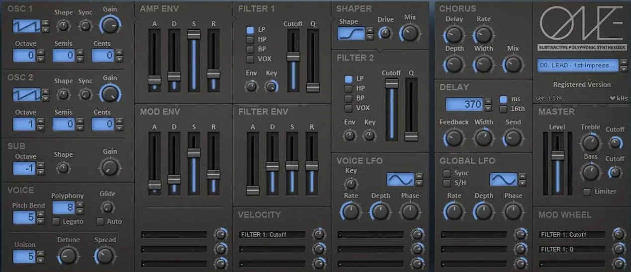 kHs One – Free synth by Kilohearts