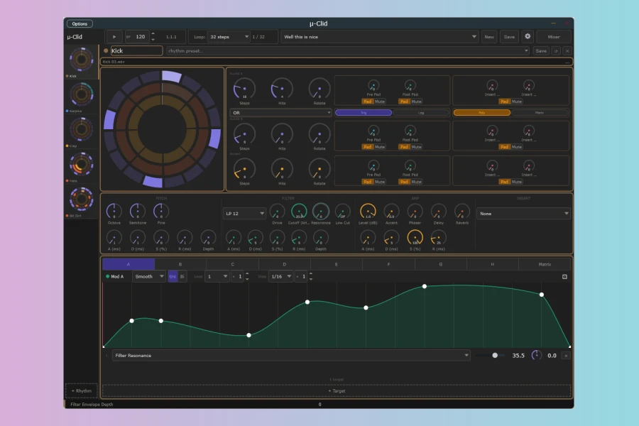 Transwarp μ Series: Euclidean & Wavetable Synths