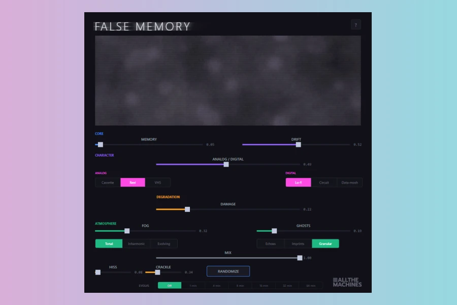 False Memory: iOS Audio Disintegration Effect