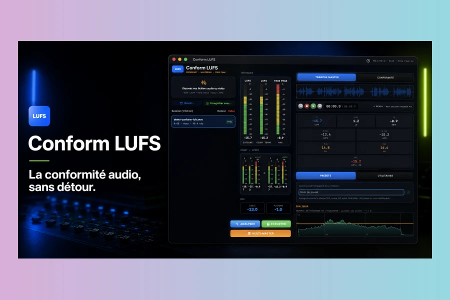 Kinetic DSP Conform LUFS: macOS Audio Compliance Tool