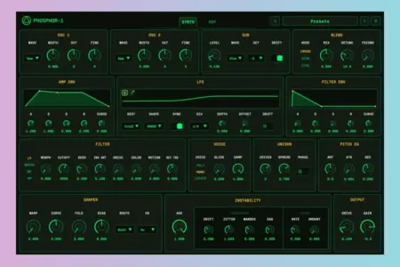 Featured image for “OA-Phosphor-1: Free Virtual Analog Synth for macOS”