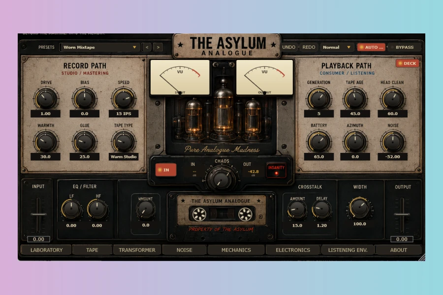 The Asylum Analogue: Dual Path Tape & Cassette Emulation VST3