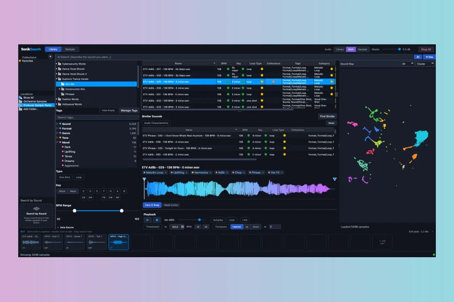 SonikSearch v3: AI Sample Manager with Sampler & Stem Separation